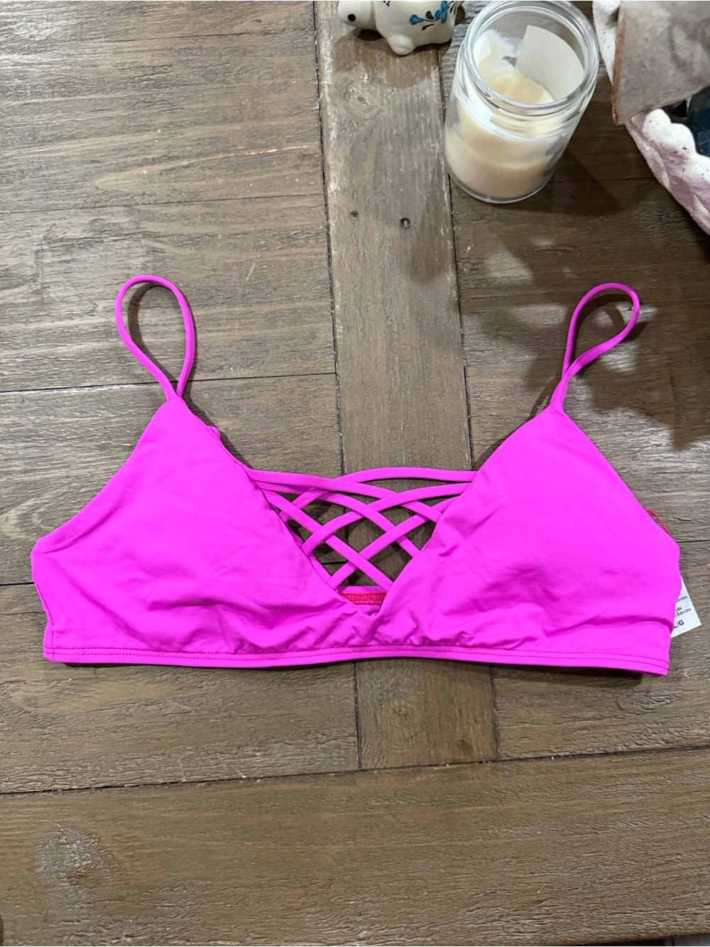 l*space Strappy Bikini top in Hot Pink NWOT